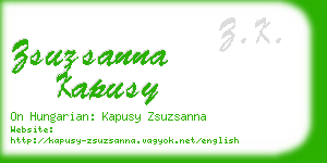 zsuzsanna kapusy business card